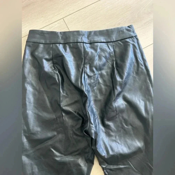 Kittenish Black Vegan Leather Lace Tie Front Pants Size Large Excellent Conditio - Picture 5 of 8